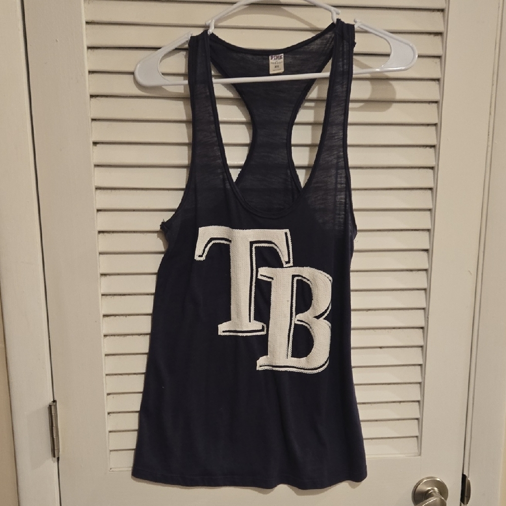 NWOT PINK Victoria's Secret Tampa Bay Rays   Navy  raverback Tank Top